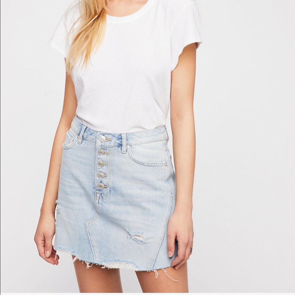 NWT Free People A-Line Denim Skirt